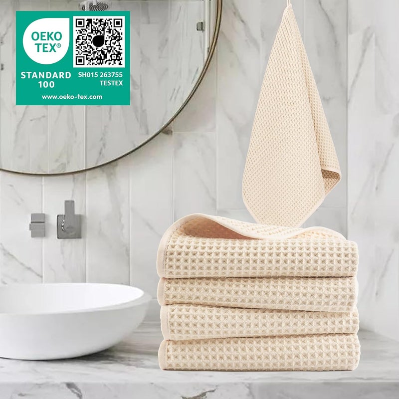 Polyte 430 GSM Microfiber Lint Free Hand Towel, 16 x 30 in, 4 Pack (Waffle Weave) - Image 2